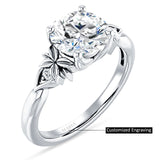 14K Gold IGI Certified Round 2 Carat Lab Grown Diamond Floral Ring