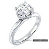 14K Gold IGI Certified Round 1 Carat Lab Grown Diamond Halo Solitaire Ring