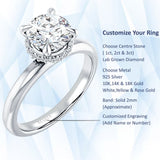 10K Gold IGI Certified Round 1 Carat Lab Grown Diamond Halo Solitaire Ring