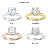 14K Gold IGI Certified Round 1 Carat Lab Grown Diamond Halo Solitaire Ring