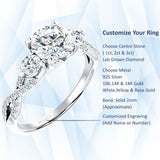 IGI Certified Round 3 Carat Lab Grown Diamond Twisted Trio Ring