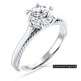 10K Gold IGI Certified Round 3 Carat Lab Grown Diamond Solitaire Ring