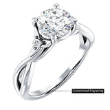 18K Gold IGI Certified Round 2 Carat Lab Grown Diamond Twisted Trio Ring
