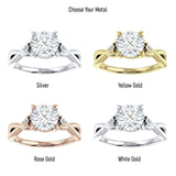 18K Gold IGI Certified Round 3 Carat Lab Grown Diamond Twisted Trio Ring