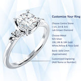 18K Gold IGI Certified Round 2 Carat Lab Grown Diamond Art Deco Ring