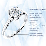 18K Gold IGI Certified Round 1 Carat Lab Grown Diamond Art Deco Solitaire Ring