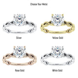 18K Gold IGI Certified Round 2 Carat Lab Grown Diamond Twisted Rope Solitaire Ring