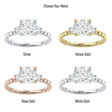 IGI Certified Round 1 Carat Lab Grown Diamond Three Stone Trio Ring