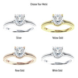 14K Gold IGI Certified Round 3 Carat Lab Grown Diamond Twisted Solitaire Ring