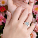 10K Gold IGI Certified Round 1 Carat Lab Grown Diamond Art Deco Floral Ring