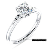 IGI Certified Round 1 Carat Lab Grown Diamond Hidden Halo Art Deco Trio Ring