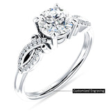 10K Gold IGI Certified Round 2 Carat Lab Grown Diamond Art Deco Cluster Twisted Ring