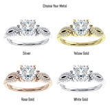 14K Gold IGI Certified Round 3 Carat Lab Grown Diamond Art Deco Cluster Twisted Ring