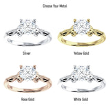 14K Gold IGI Certified Round 1 Carat Lab Grown Diamond Art Deco Beaded Filigree Solitaire Ring