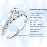 14K Gold IGI Certified Round 2 Carat Lab Grown Diamond Art Deco Cluster Filigree Ring