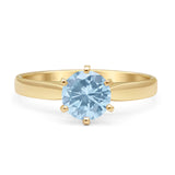 Round Solitaire Gold Ring