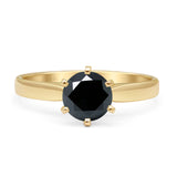 Round Solitaire Gold Ring