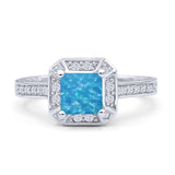 Princess Cut Halo Art Deco Gold Ring