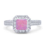 Princess Cut Halo Art Deco Gold Ring