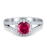 Three Stone Round CZ Gold Ring