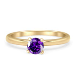 Round Solitaire Gold Ring