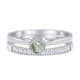 Two Piece Round Solitaire Bridal Gold Ring