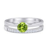 Two Piece Round Solitaire Eternity Gold Ring
