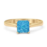 Princess Cut Solitaire Gold Ring