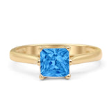 Princess Cut Solitaire Gold Ring