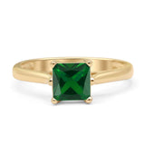 Princess Cut Solitaire Gold Ring