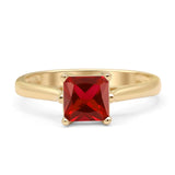Princess Cut Solitaire Gold Ring