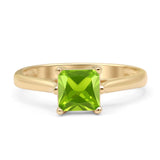 Princess Cut Solitaire Gold Ring