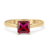 Princess Cut Solitaire Gold Ring