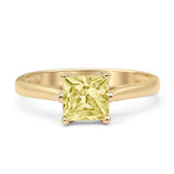 Princess Cut Solitaire Gold Ring
