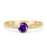 Round Solitaire Gold Ring