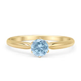 Round Solitaire Gold Ring