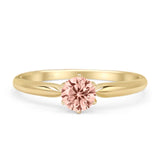 Round Solitaire Gold Ring