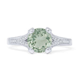 Round Split Shank Diamond Gold Ring