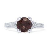 Round Split Shank Diamond Gold Ring