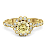 Round Flower Vintage Style Gold Ring