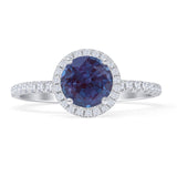 Round Halo Diamond Gold Ring