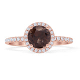 Round Halo Diamond Gold Ring