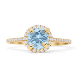 Round Halo Diamond Gold Ring