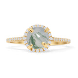 Round Halo Diamond Gold Ring