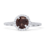 Round Halo Diamond Gold Ring