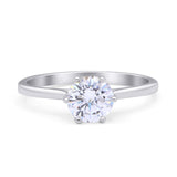 Round Cubic Zirconia Solitaire Gold Ring