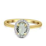 Oval Halo Natural Diamond Ring