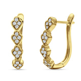 Leaf Style Hoop Earring Cubic Zirconia 925 Sterling Silver