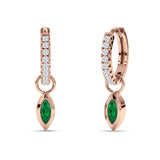 Marquise Drop Dangle Hoop Earring Cubic Zirconia 925 Sterling Silver