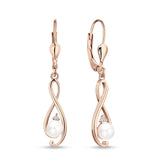 Music Note Infinity Style Leverback Earring Cubic Zirconia 925 Sterling Silver